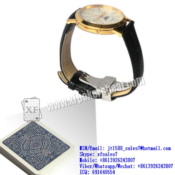 XF new design watch camera with power bank to scan edges sides marking bar-codes playing cards for poker analyzer