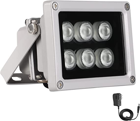 Инфракрасный осветитель, 850 нм, 6 светодиодов, 90-градусный широкоугольный инфракрасный осветитель, ночное видение, водонепроницаемый светодиодный инфракрасный свет, для IP-камеры, камеры видеонаблюд