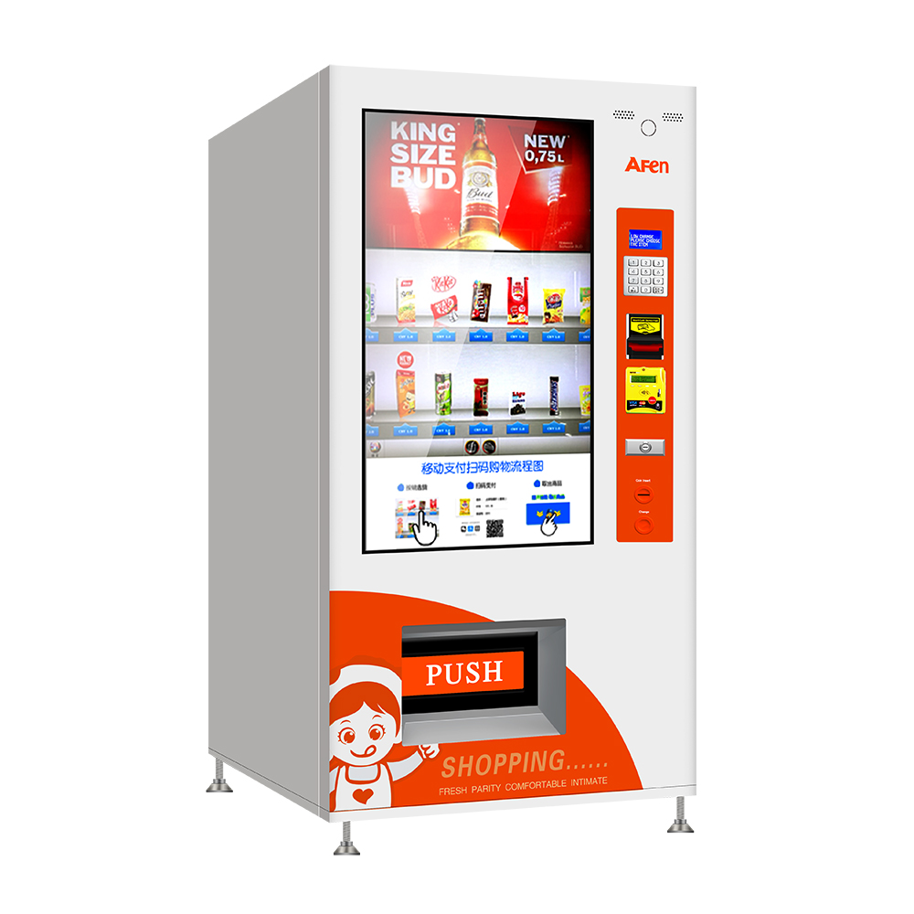 AFEN lcd display candy bar mini size milk bag digital vending machine dispenser with chiller