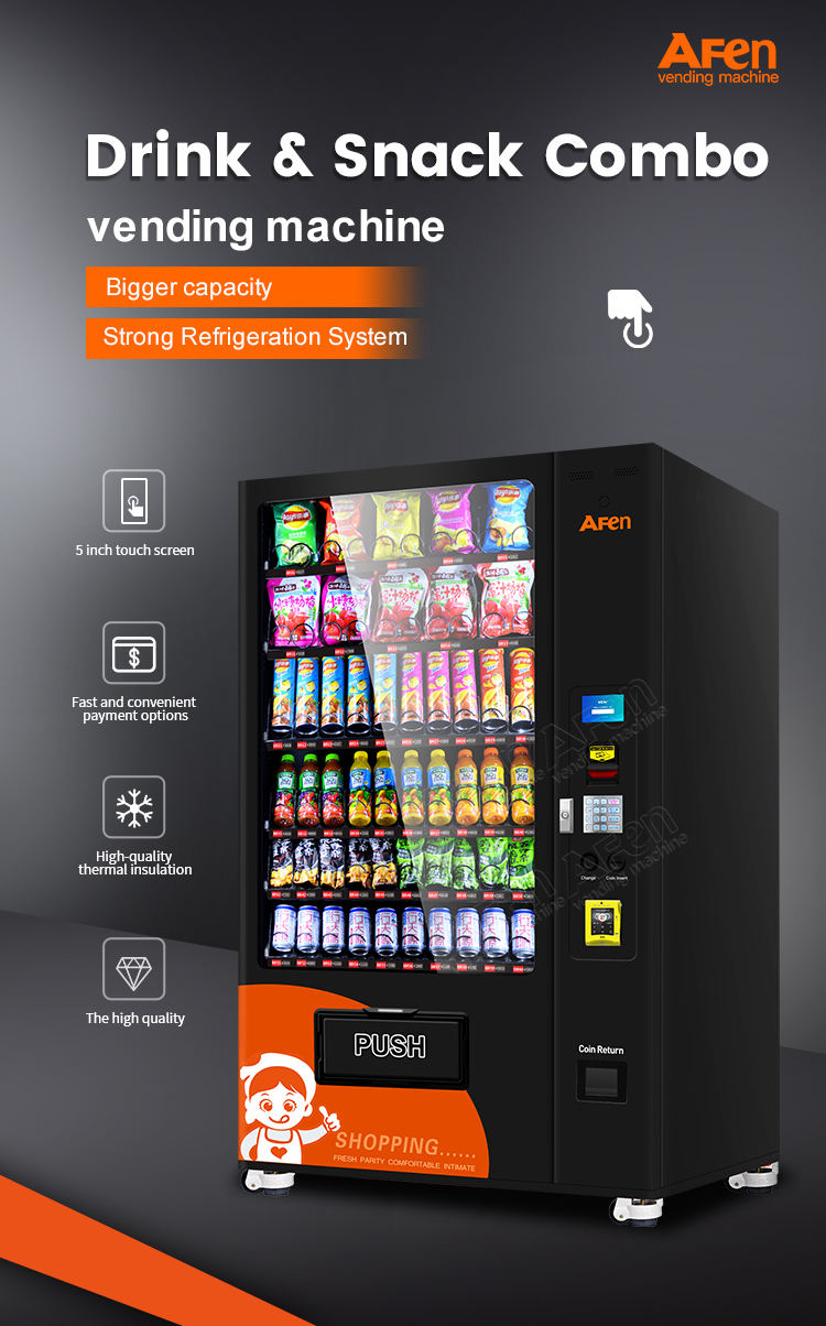 AFEN New Style Vending Machine Cash Payment Keyboard Drinks And Snack Vending Machine