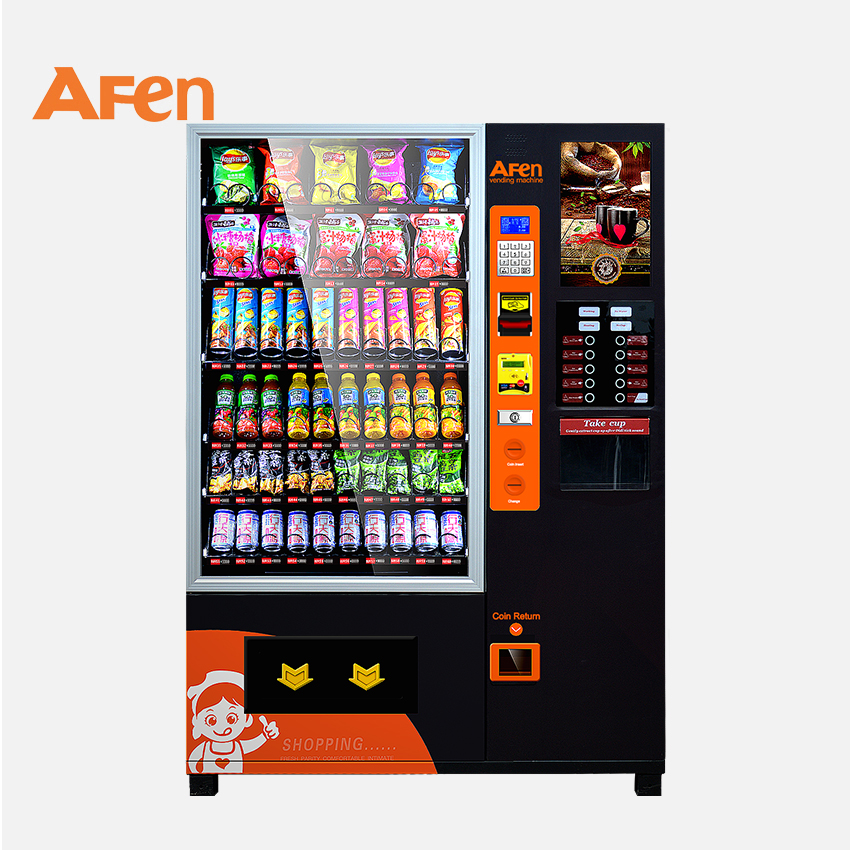 AFEN european instant hot cold coffee cup noodle vending machine with coin
