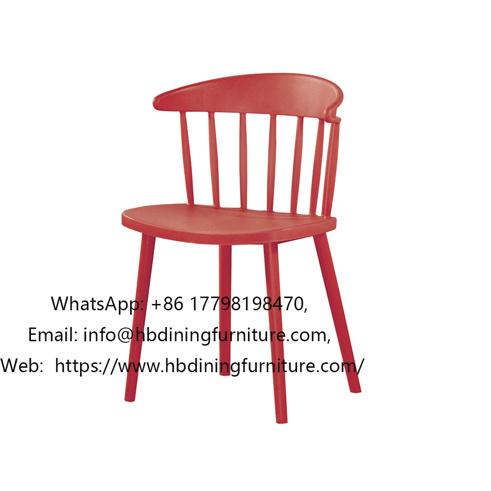 Curved backrest plastic chair