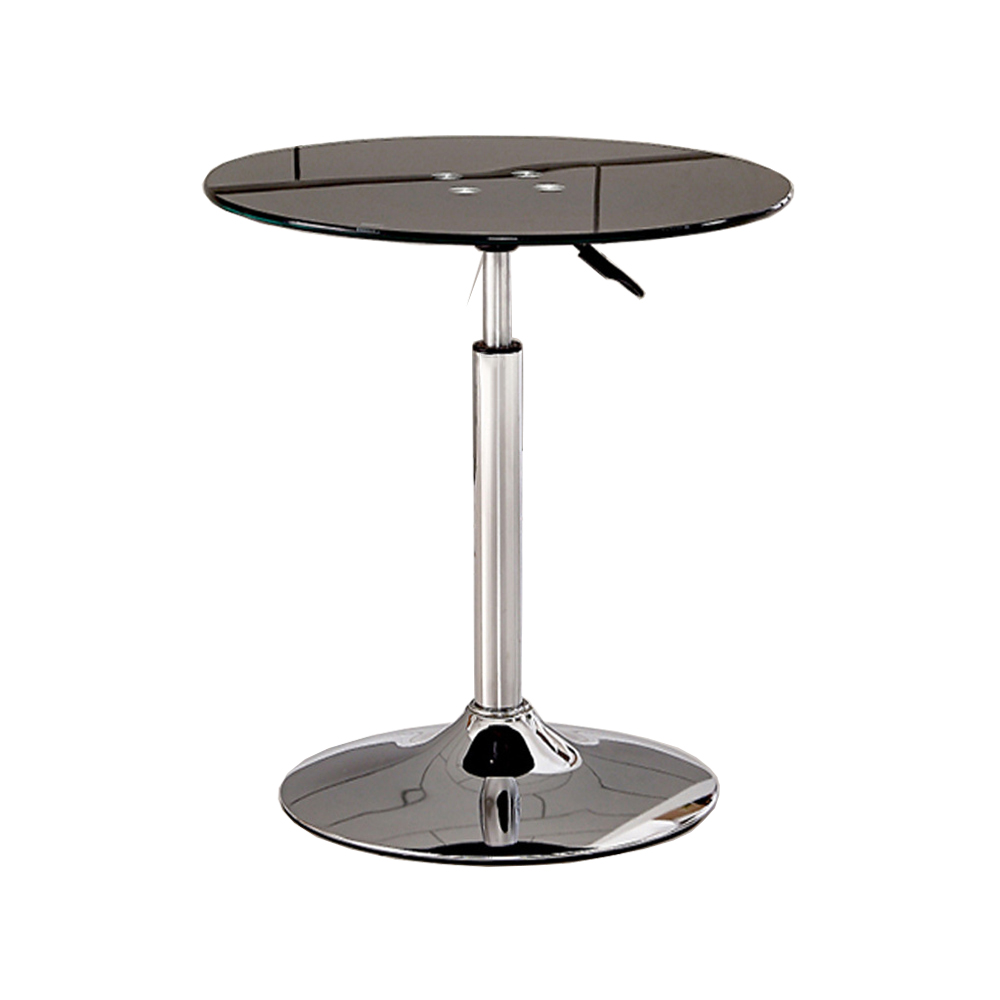 Round Table Base in Chrome Steel and Tempered Glass Top DT-G17