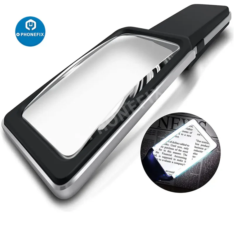 3x large magnifying glass with LED - evenly illuminates viewing area