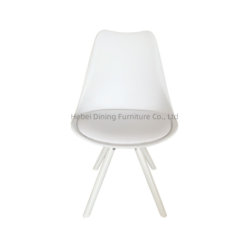 Soft Seat Shell Cover Wooden legs Plastic Dining Chairs DC-P03B