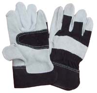 10.5Black Reinforced Palm Cowhide Leather Gloves