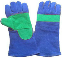 Blue Split Cowhide Leather Welding Gloves