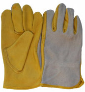 10Yellow Grain Cowhide Leather Driver Gloves