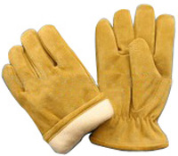 10Full Fleece Lining Pigskin Leather Winter Gloves