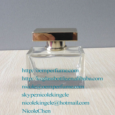 square shape 100ml perfume glass bottle