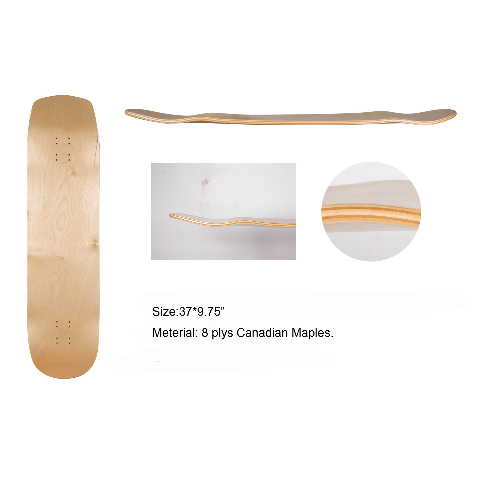 China Professional Manufacturer hot sale Canidian Maple Longboard Deck Street Longboard skateboard wholesale