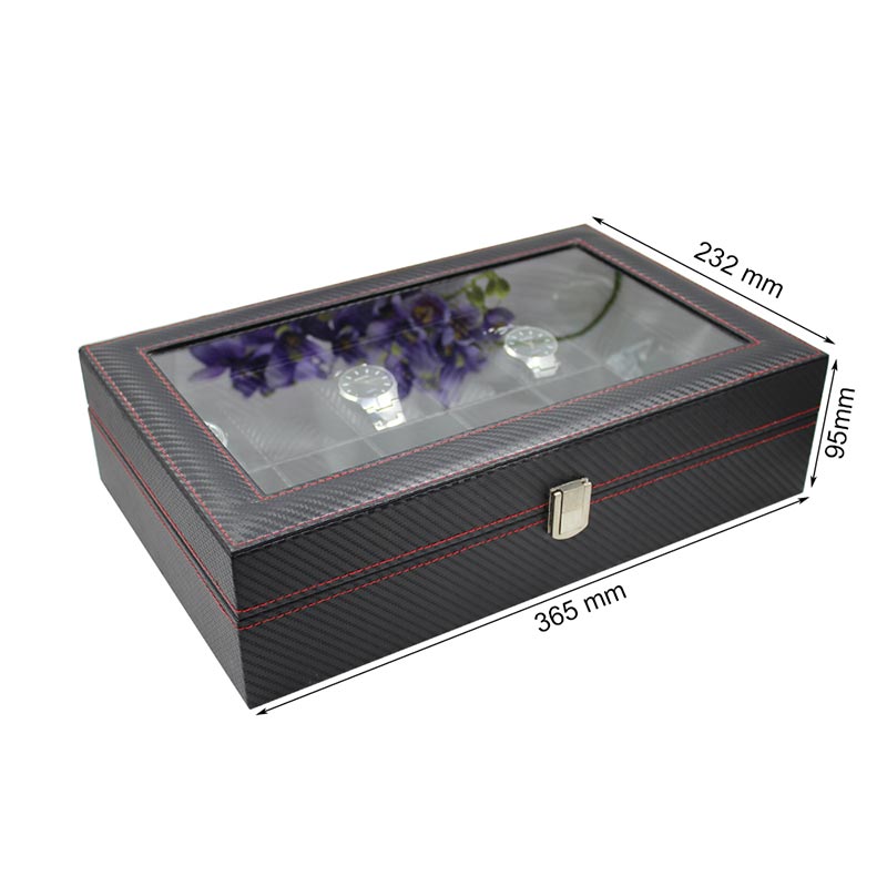 Black Leather Watch Box Wholesale Price For 12 Watches Display  Leather Watch Box Wholesale   watch storage display box