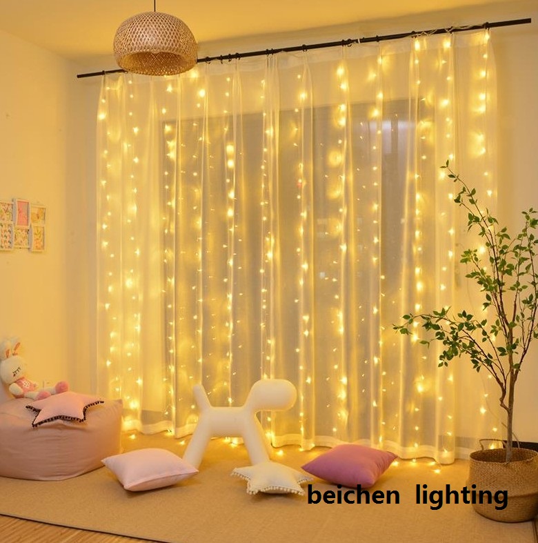 led garland curtain light