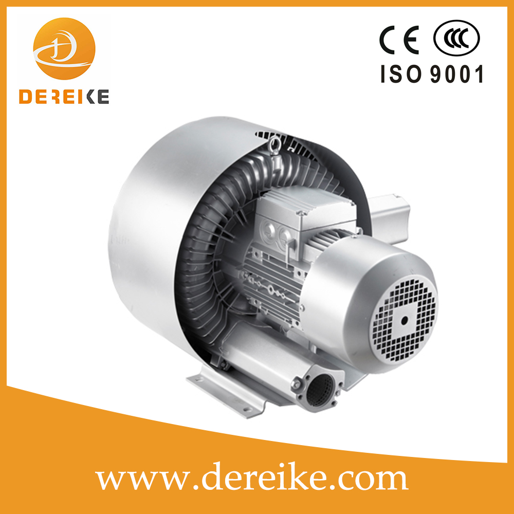 Dereike 2.2kw Double Stage Side Channel Ring Air Turbo Blower Centrifuge Blower for Sewage Treatment Plant Water Treatment Dhb 710A 2D2