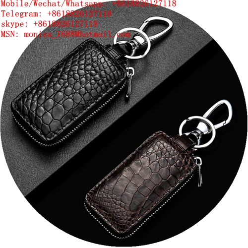 Crocodile Men's Key Bag Crocodile Leather Waist Hanging Shockproof Key Bag Car Remote Control Protective Sleeve Tide
