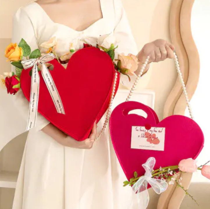 Premium Love Heart Gift Flower Bags