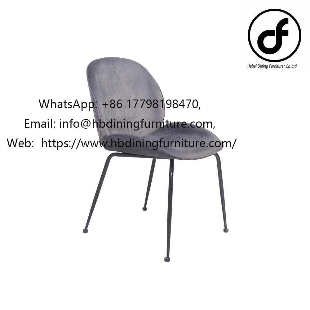Velvet gray simple dining chair