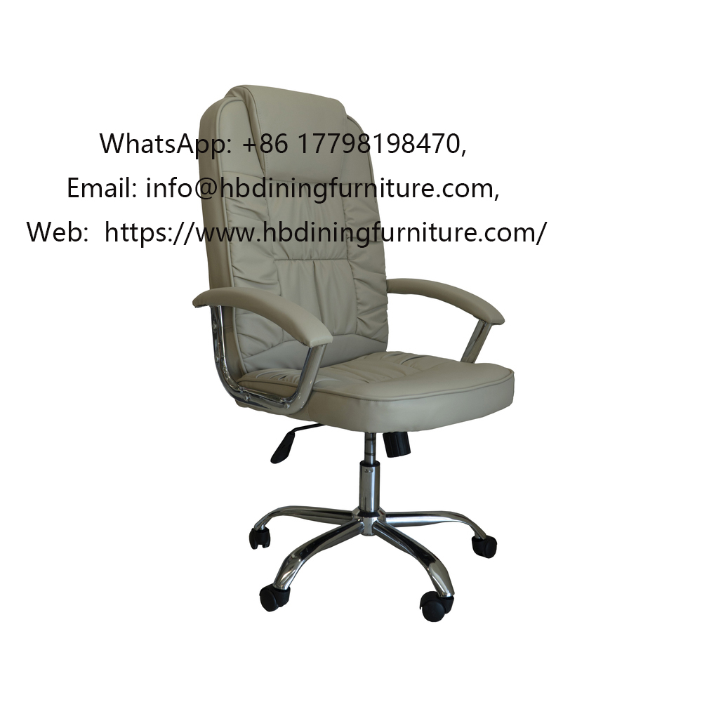 Leather breathable swivel office chair with armrests