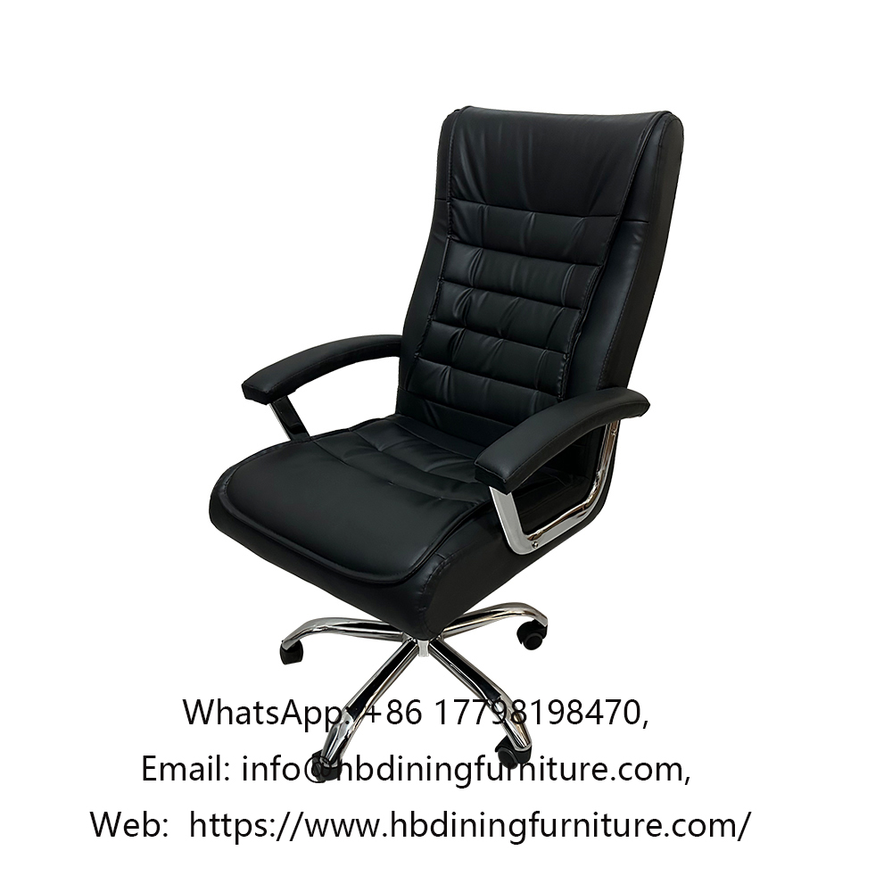 Leather recliner swivel office chair with armrests