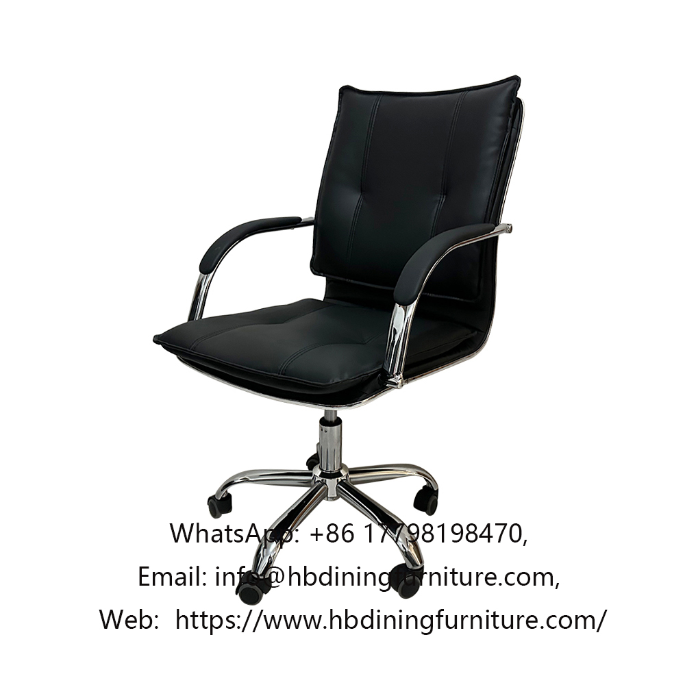 Leather armrest recliner lift swivel office chair