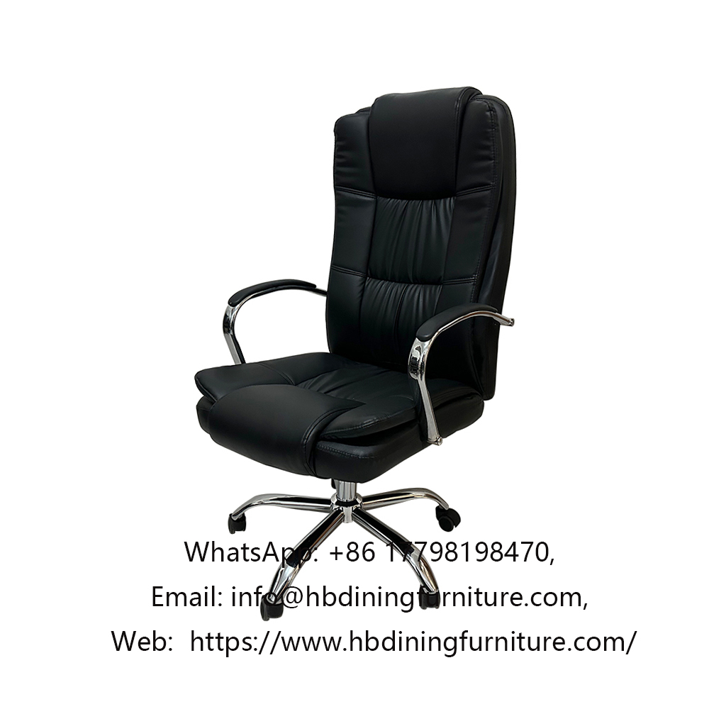 Black Commercial Staff Swivel PU Office Chairs