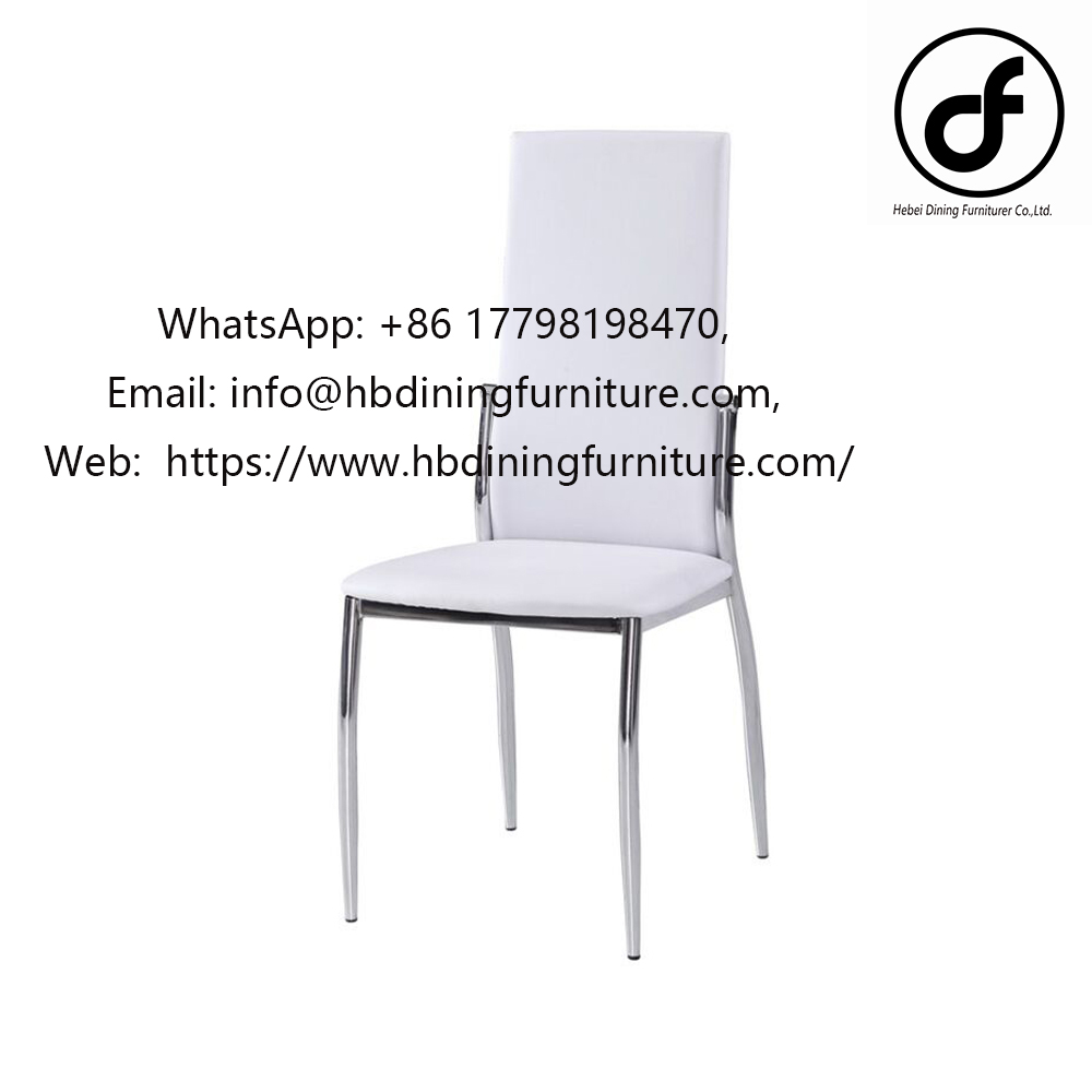 Factory supplier White PU high back Dining chairs