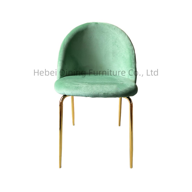 Velvet Dining Chair Upholstered Metal Leg DC-R01