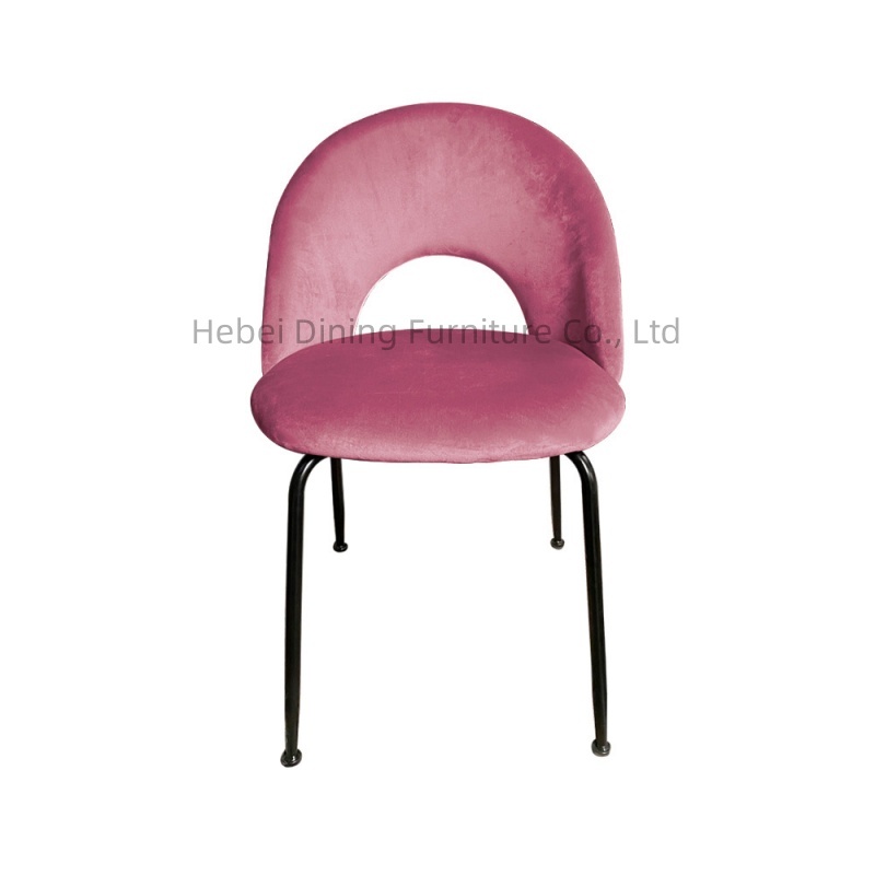 Velvet Sofa Chair Upholstered Backrest Metal Leg DC-R01D