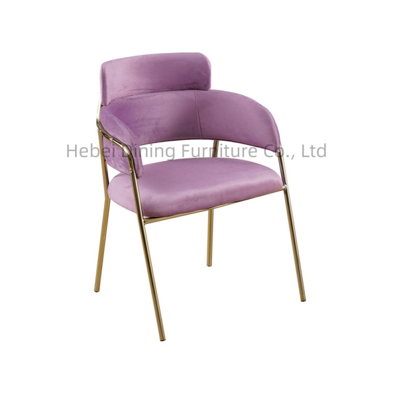 Velvet Sofa Chair High Back Iron Leg DC-R02