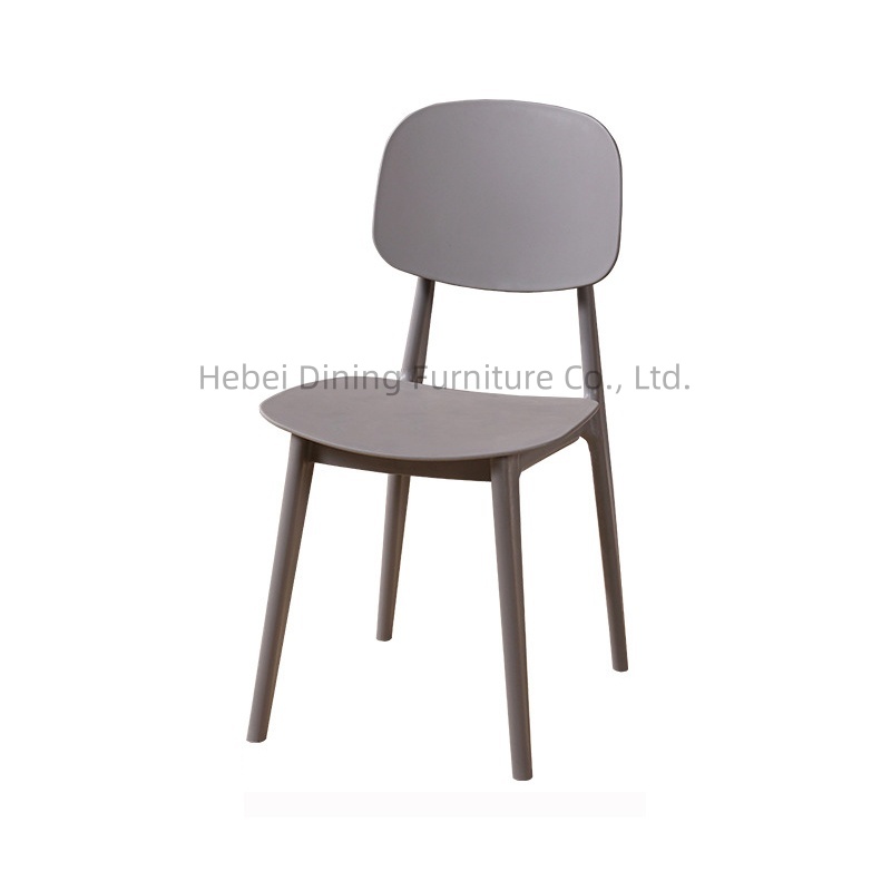 Plastic Dining Chair Semi-Back Curved Seat Cushion DC-N43