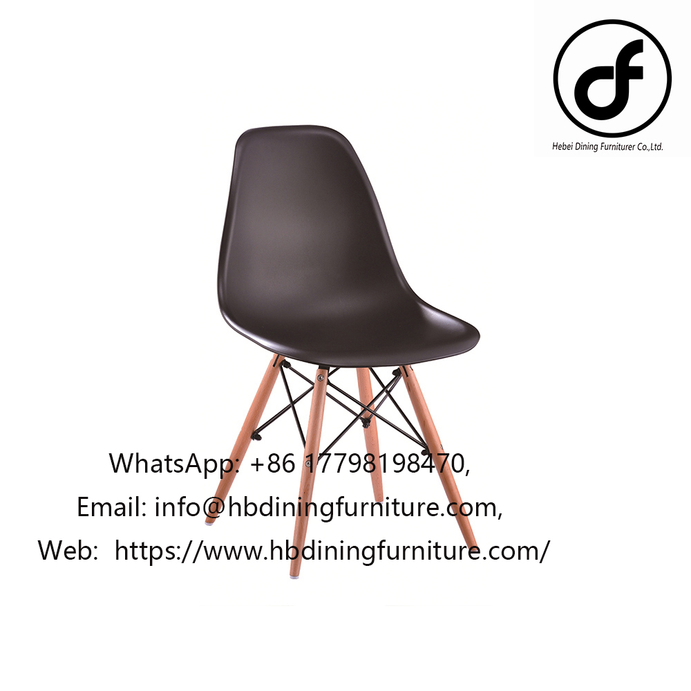 Beech leg plastic dining chair