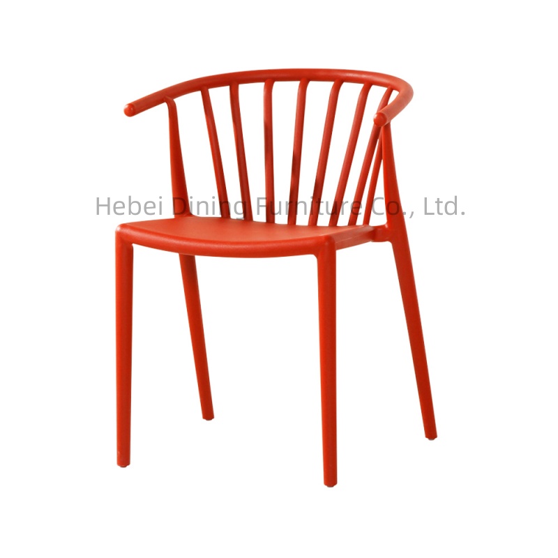 Colorful Hollow Durable PP Semi-enclosed Backrest Dining Chair DC-N38