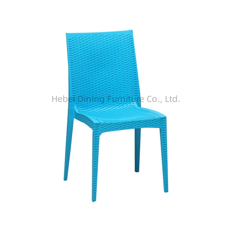 Plastic Dining Chair Blue Woven Pattern DC-N20