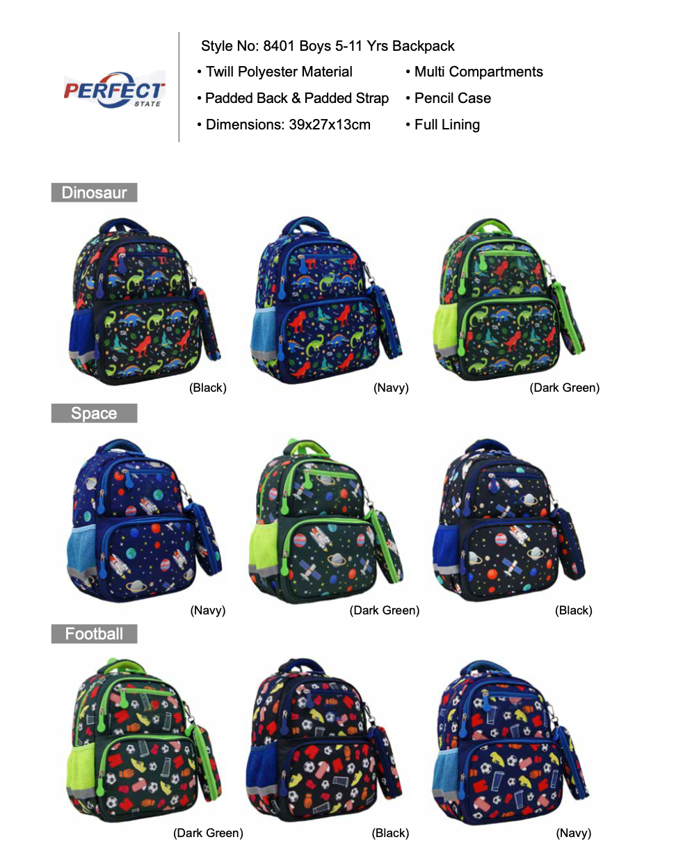 Boys 5-11 Yrs Backpack wholesale from China